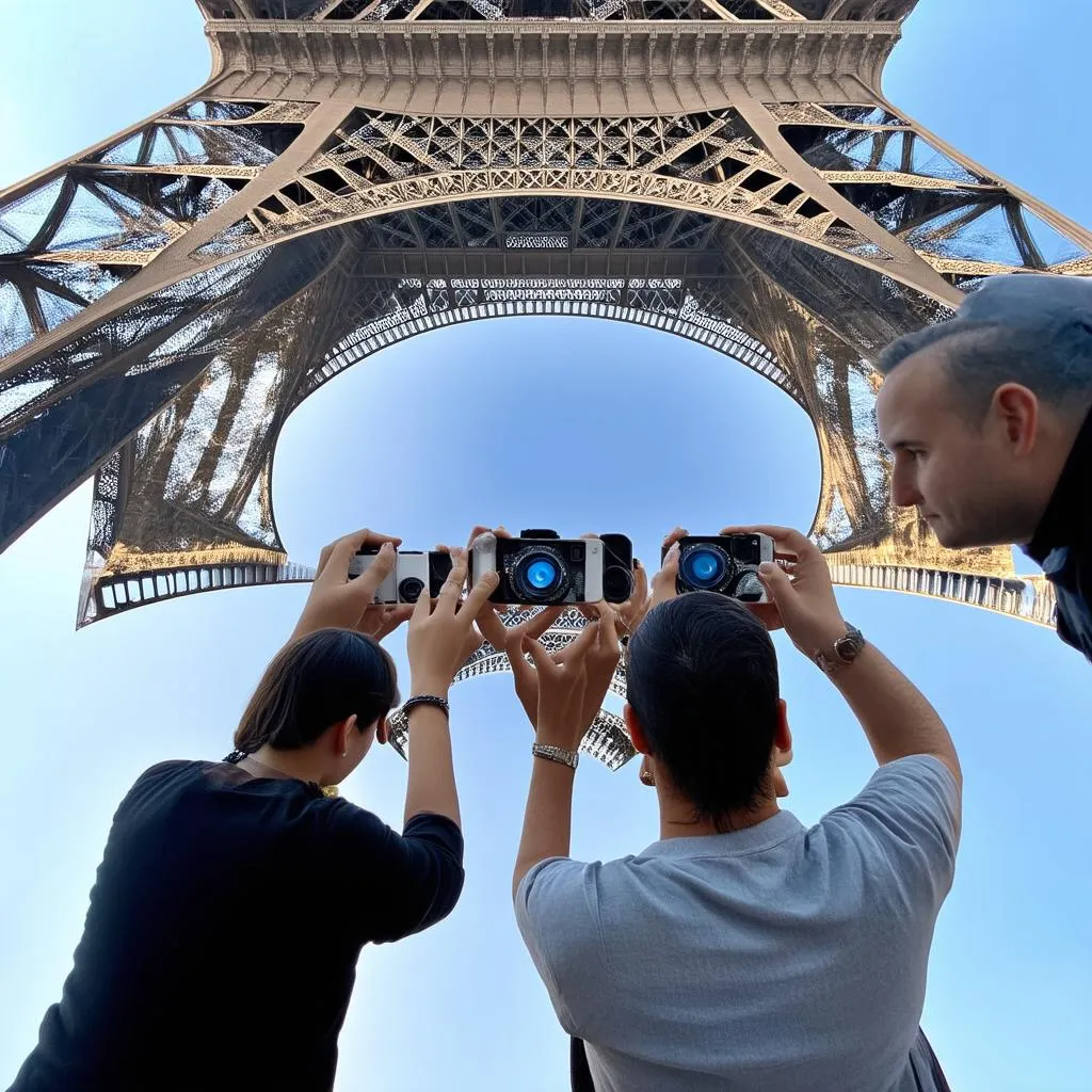 Eiffel Tower Tourists