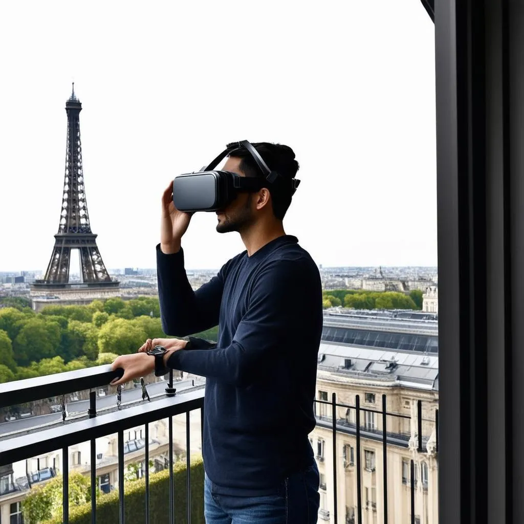 virtual reality experience of the Eiffel Tower