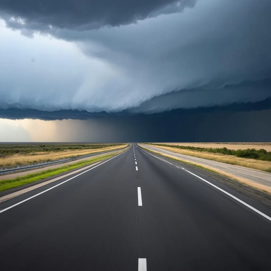 Deserted highway during lockdown