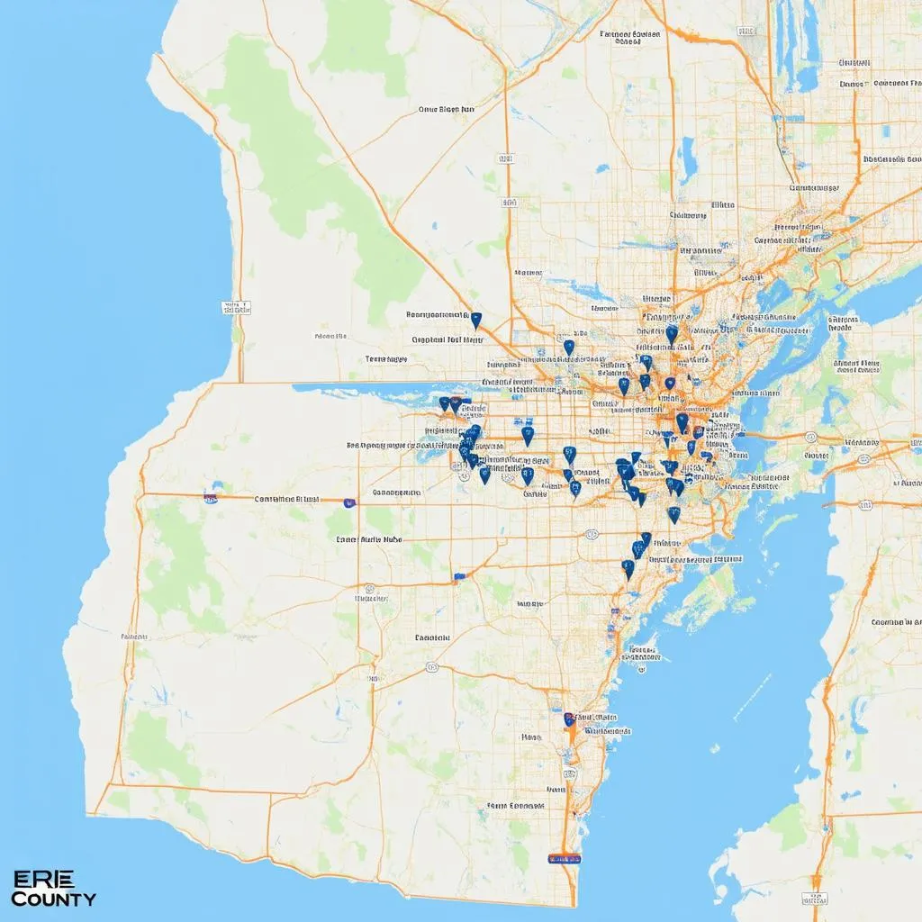 Travel Map of Erie County