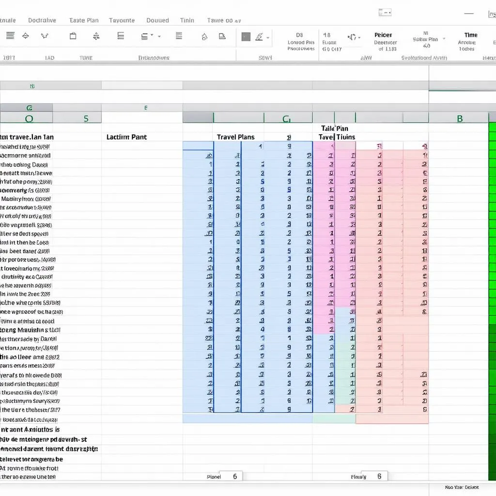 Excel Travel Plan Example