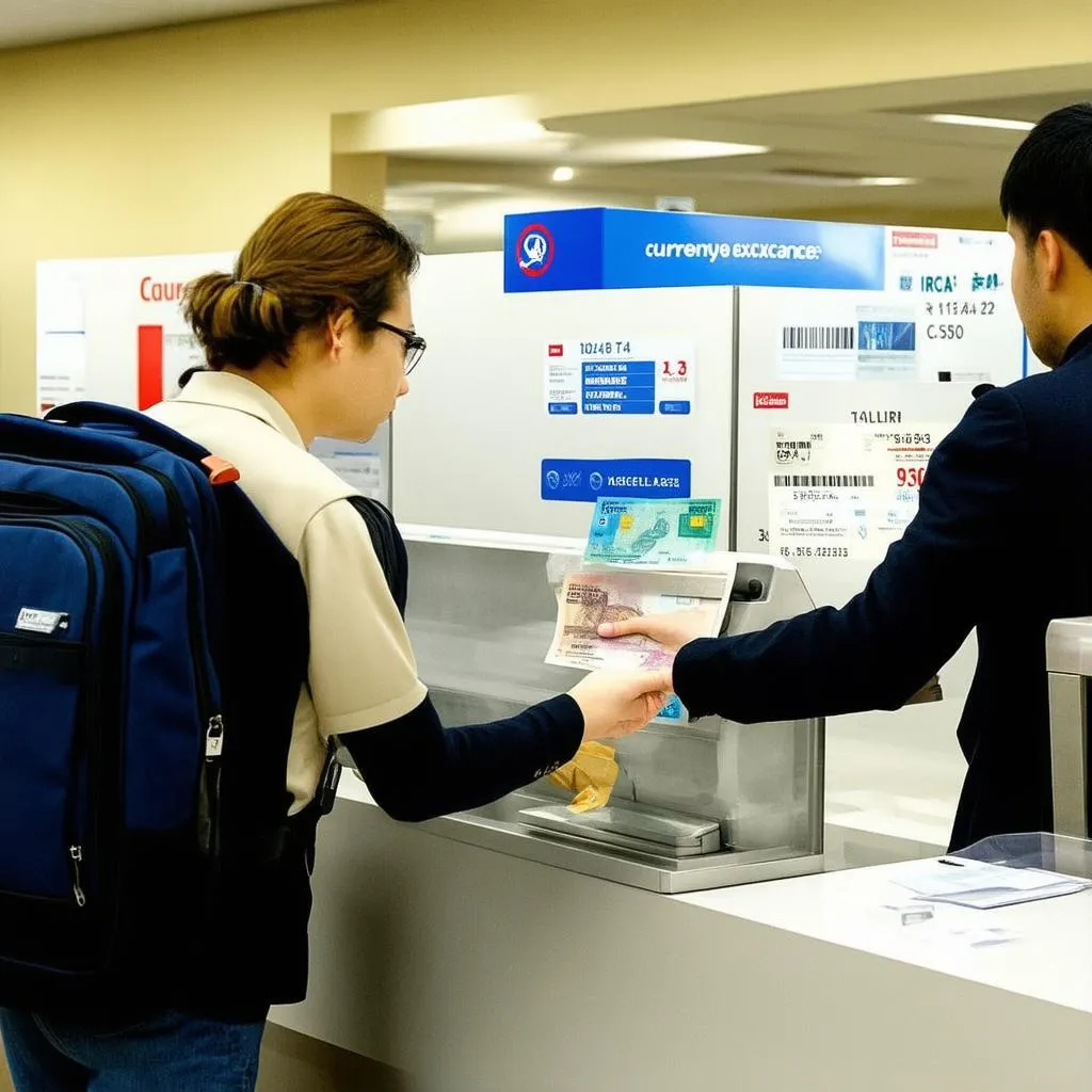 exchanging traveler's cheques