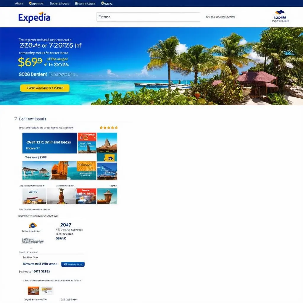 Expedia homepage