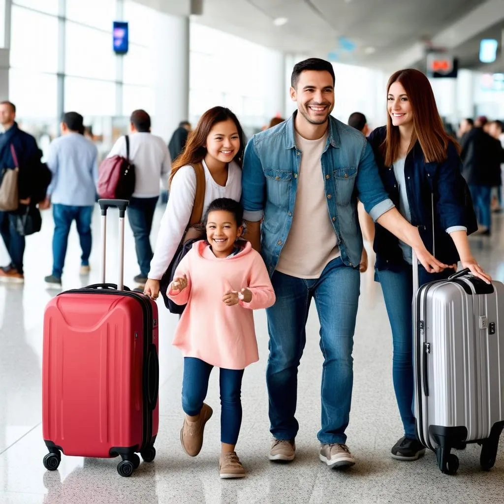 Family at the airport