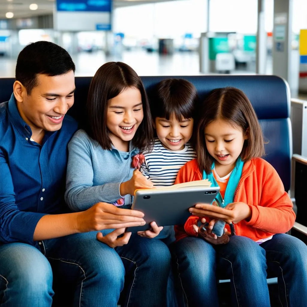 Family at Airport Gate