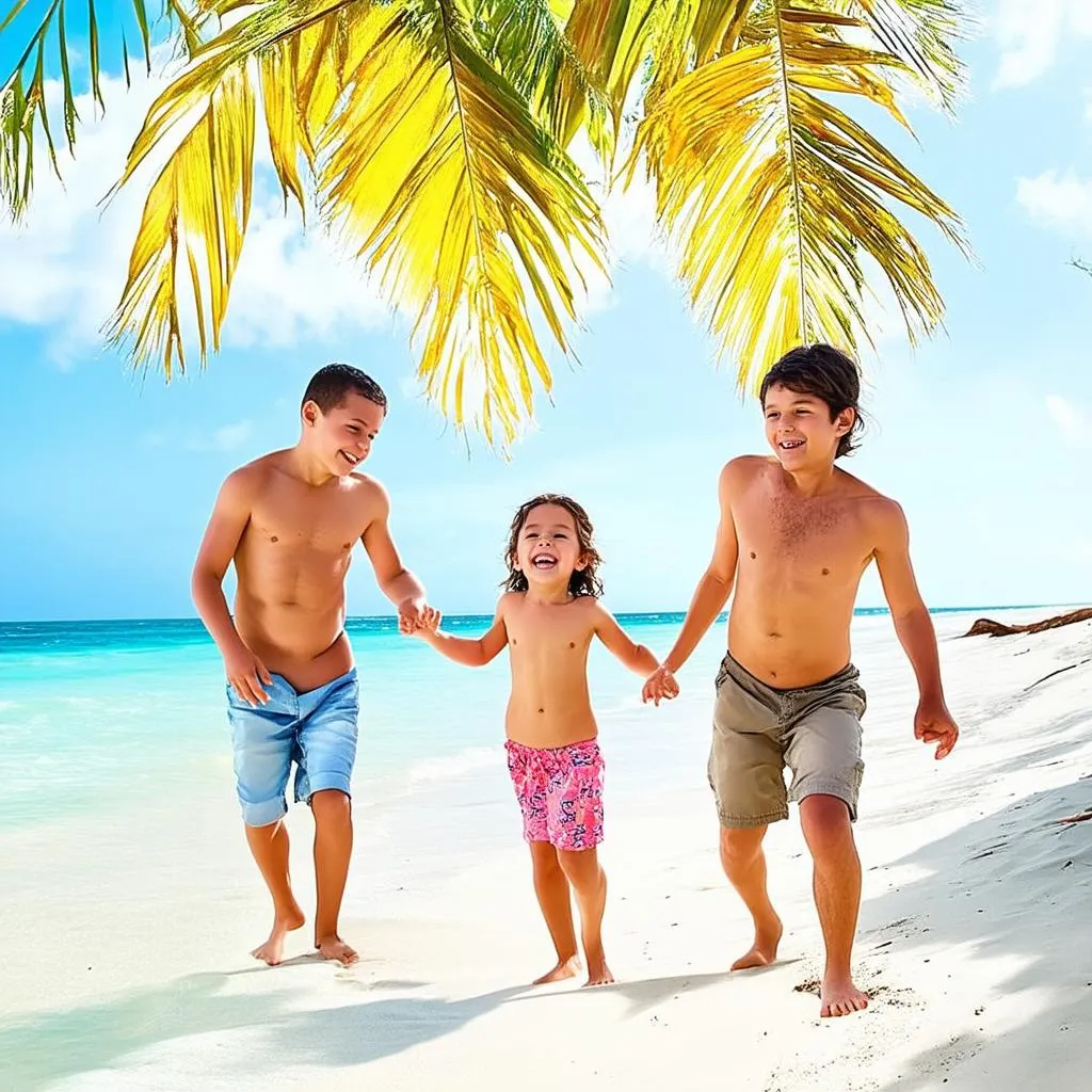 Family on a Tropical Beach