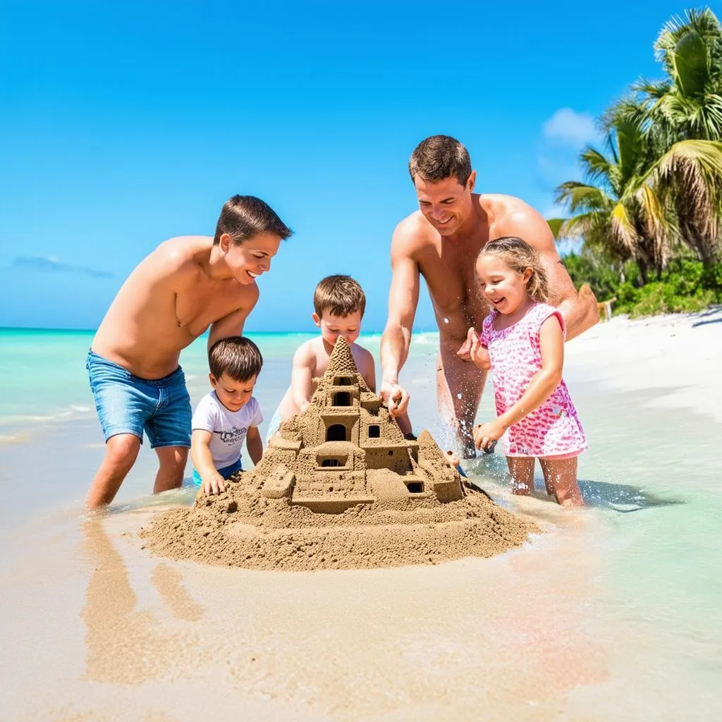 Family Enjoying Beach Vacation