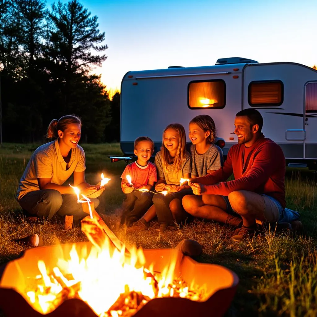 Family Enjoying a Camping Trip