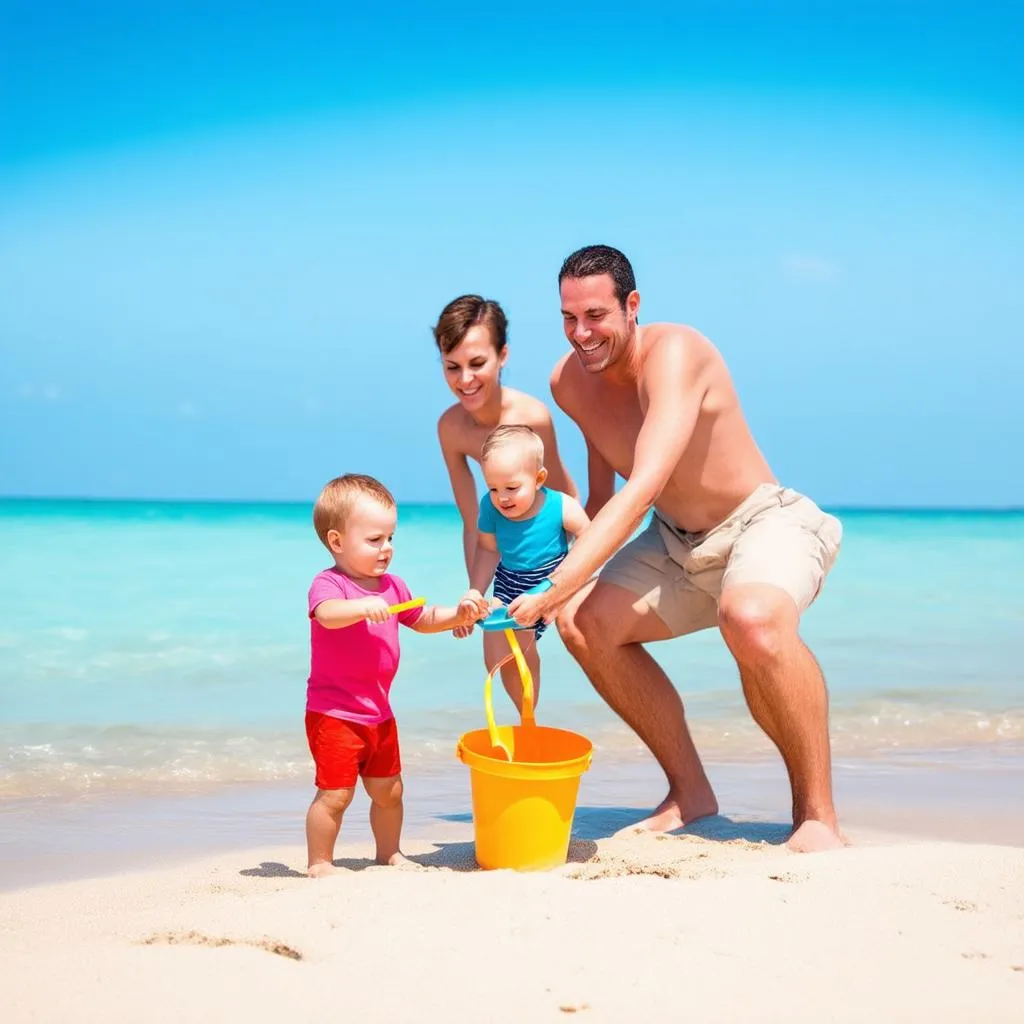 Family Enjoying Beach Vacation