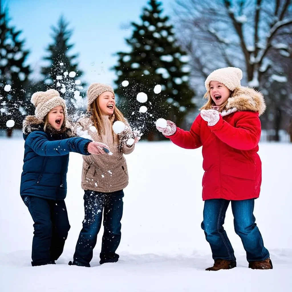 Family Enjoying Winter Vacation