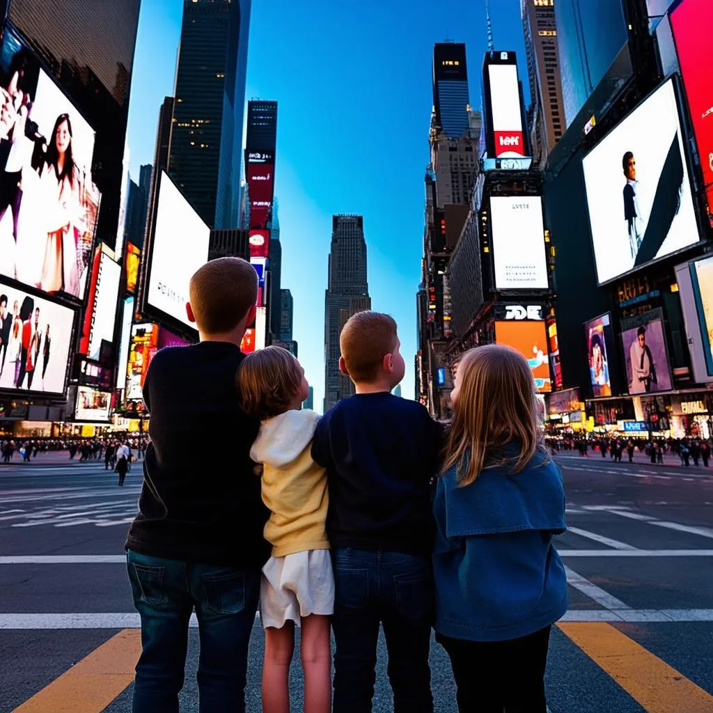 Family Exploring New York City