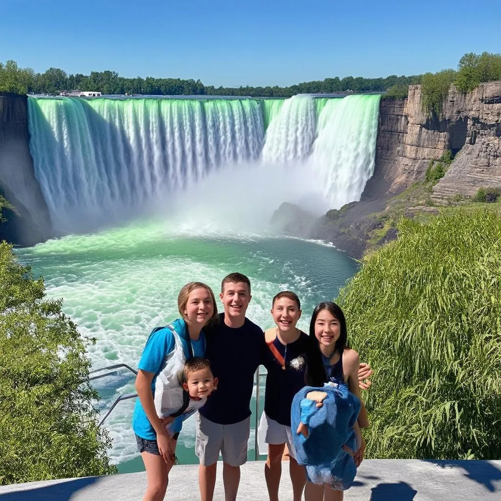 Family Exploring Niagara Falls