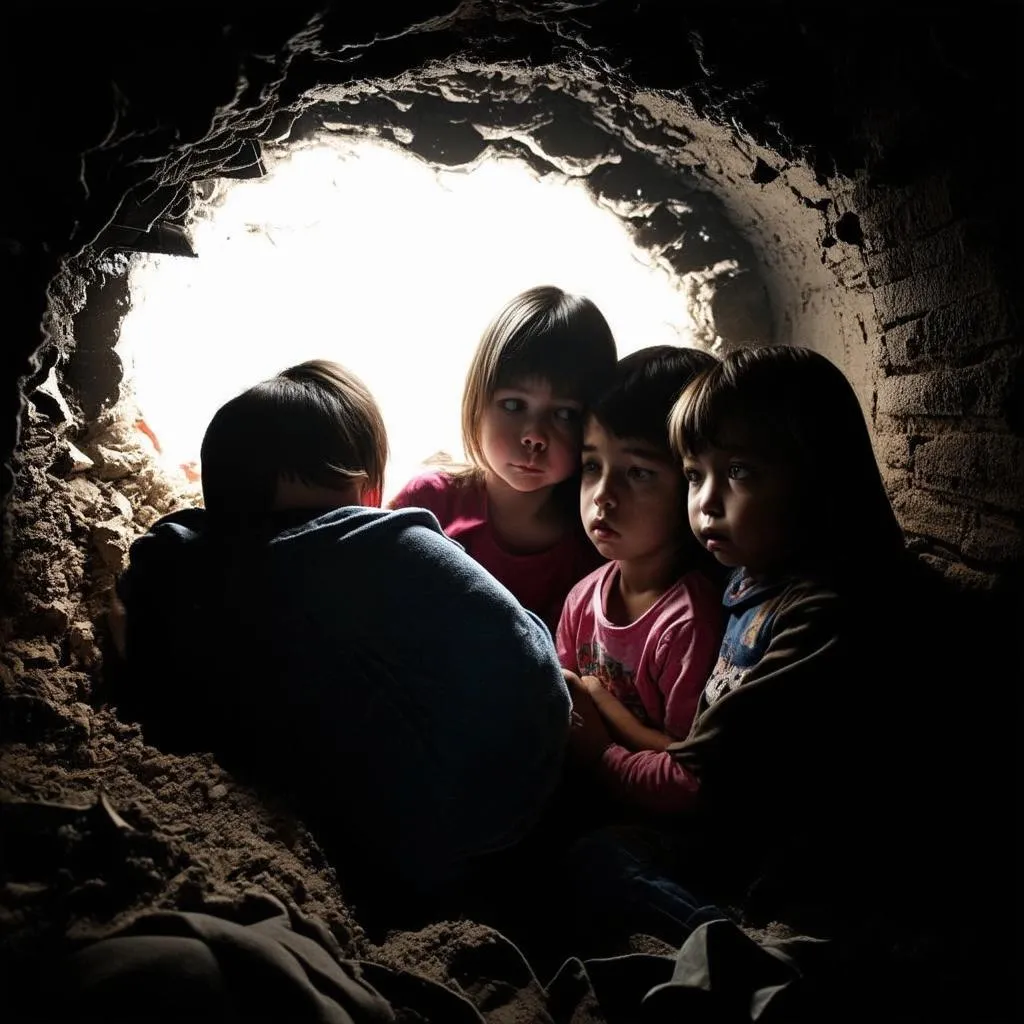 Family in Bomb Shelter