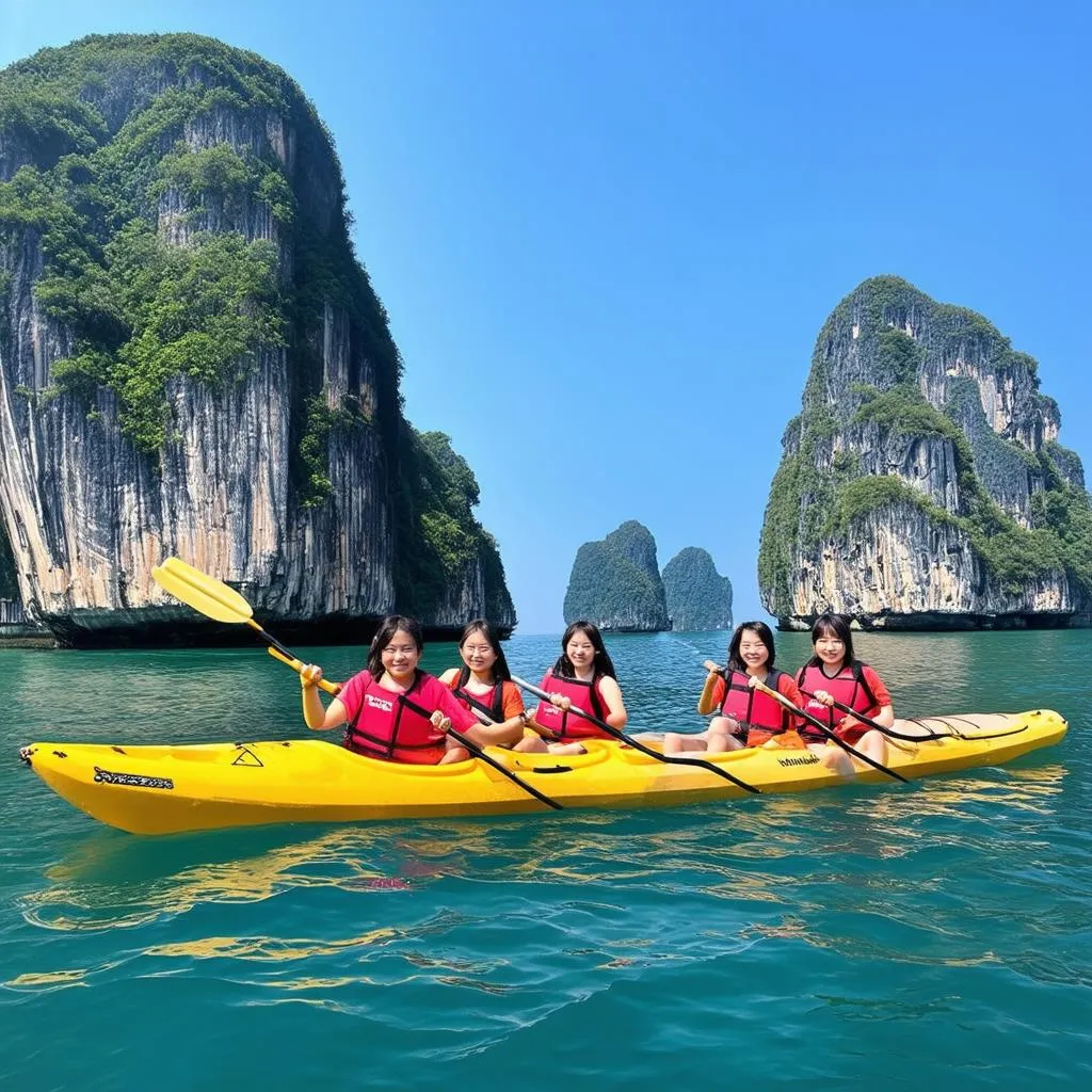 Kayaking in Ha Long Bay