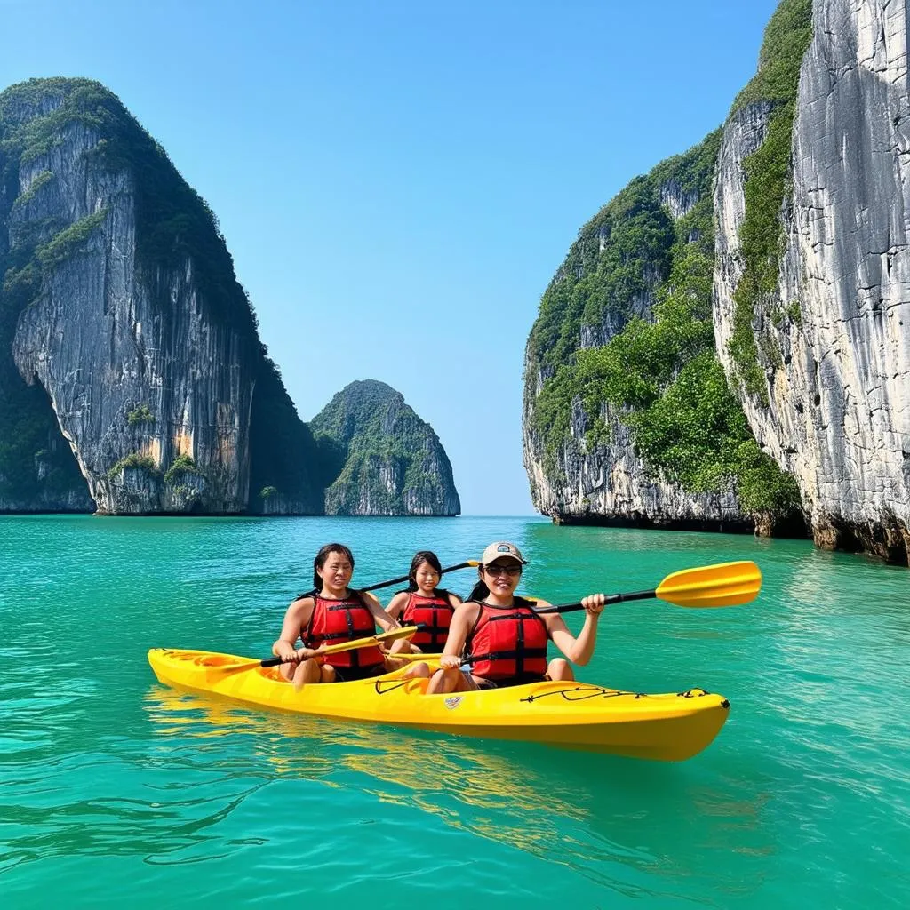 kayaking in ha long bay