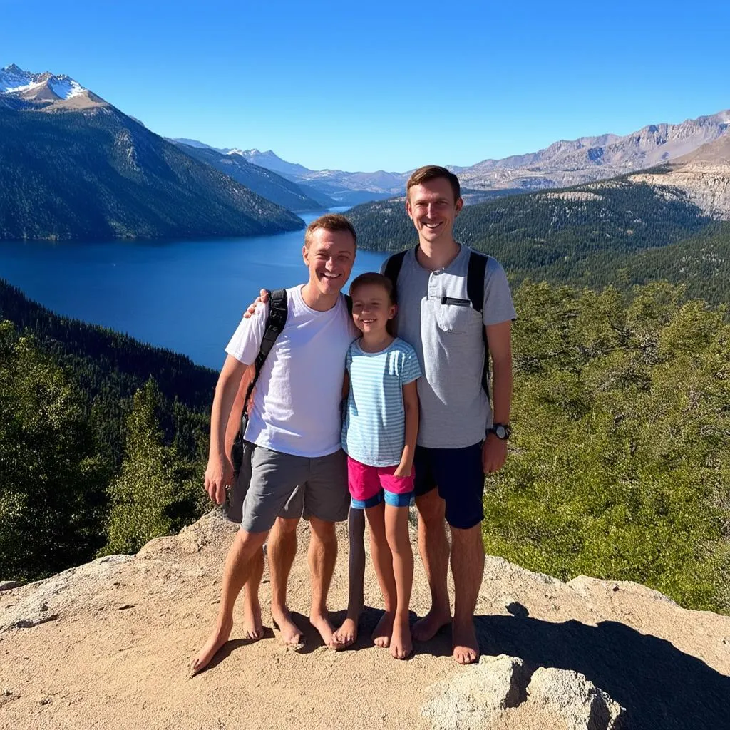 Family Enjoying a Scenic Vacation