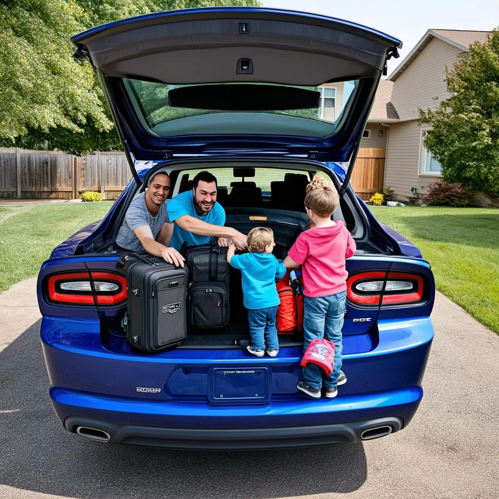 Family packing a Charger