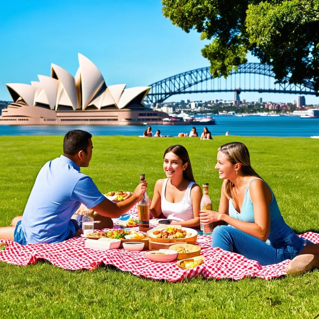 Family picnic in the park