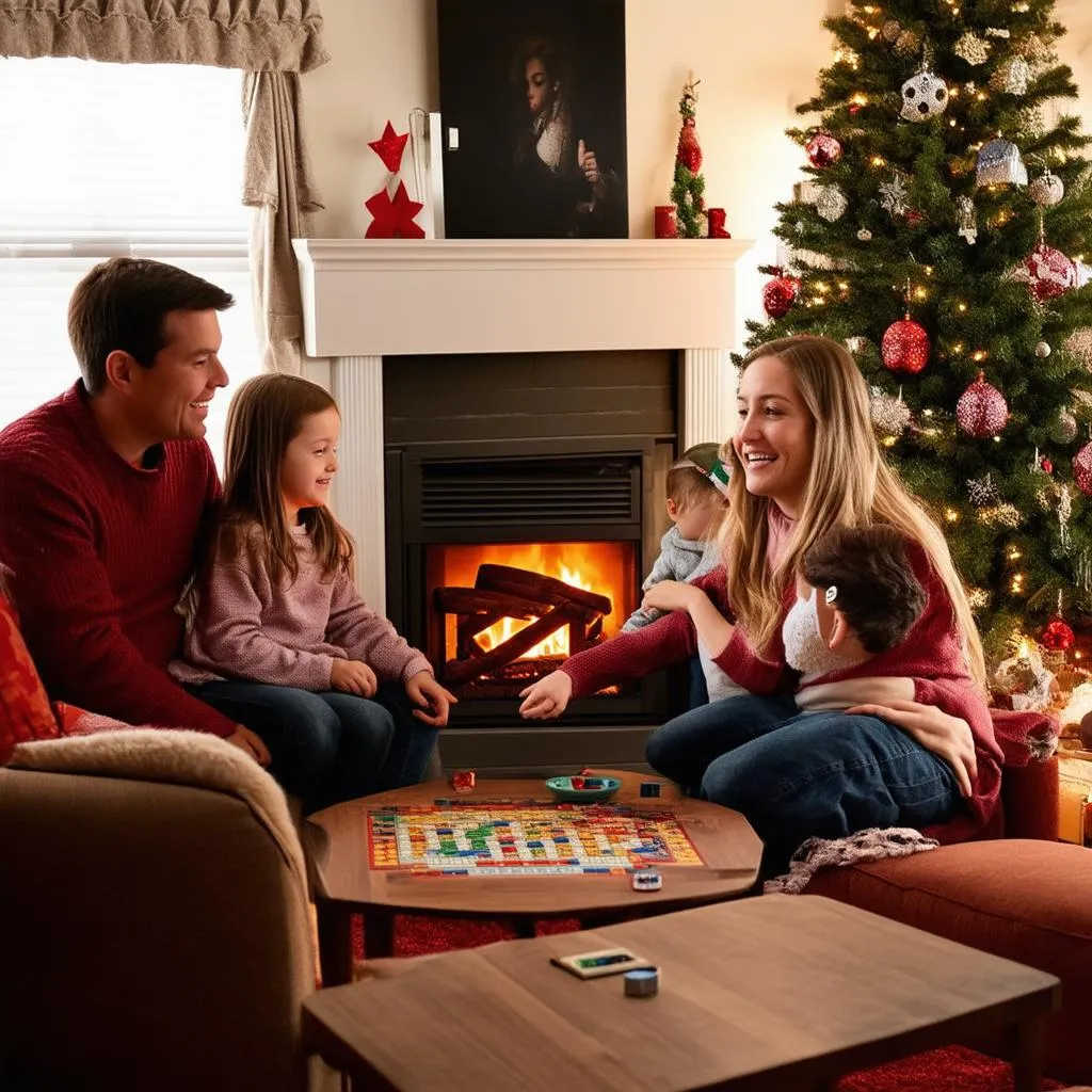 Family Relaxing in Park Model Trailer