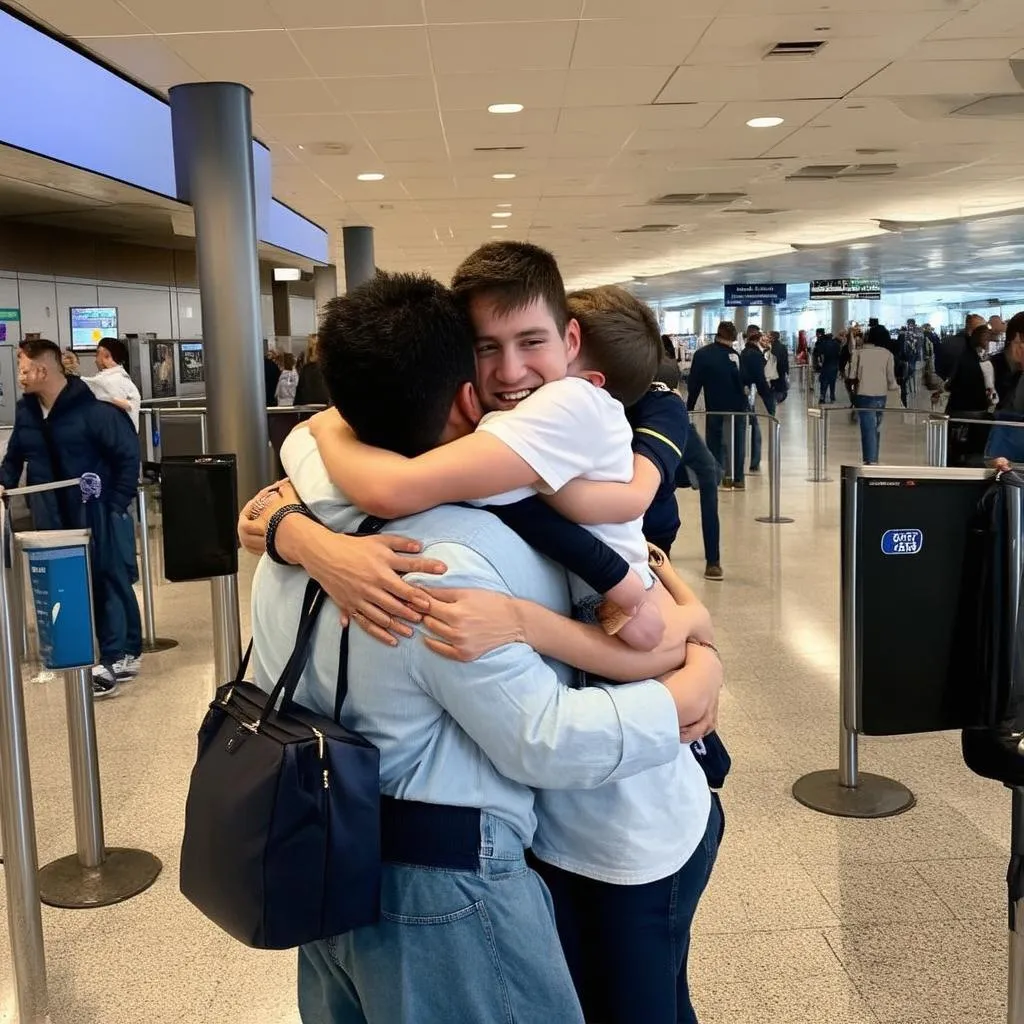 Family Reuniting at the Airport