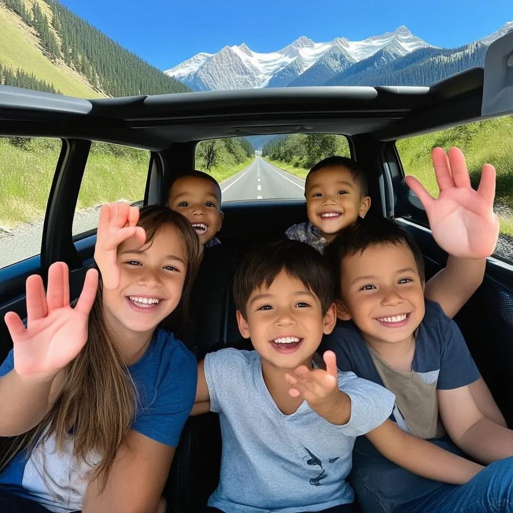 Family going on a road trip