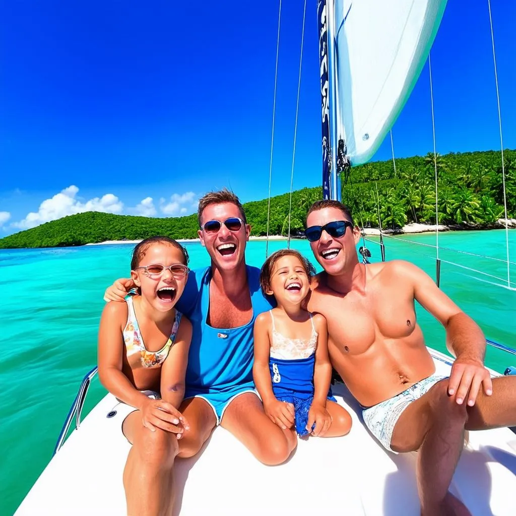 Family Sailing on a Catamaran