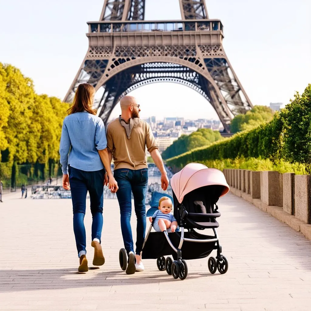 family, travel system, Eiffel Tower