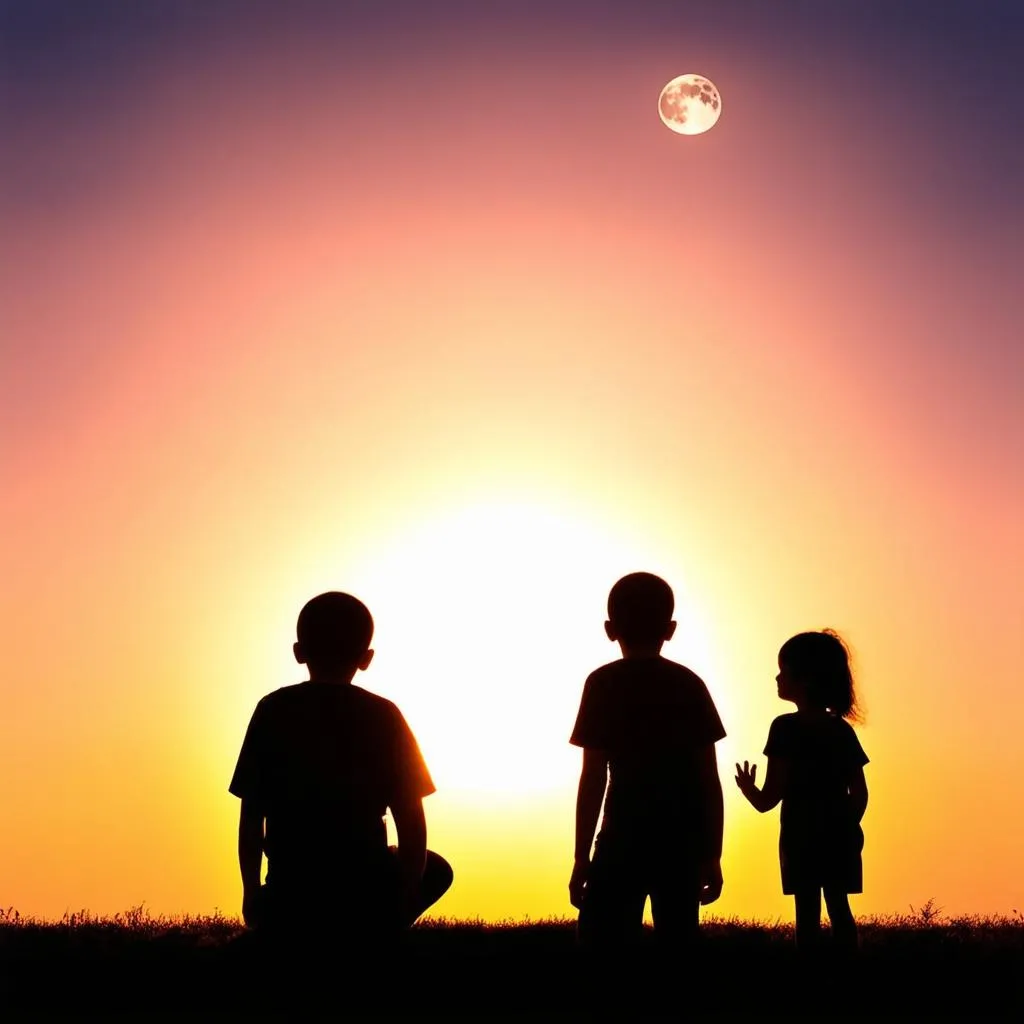 Family Watching Eclipse