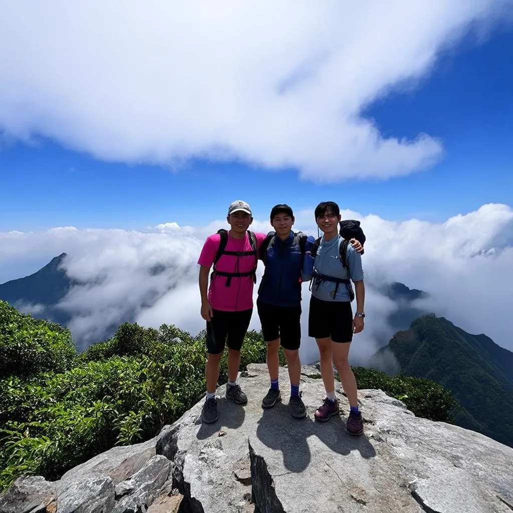 Fansipan summit with clouds