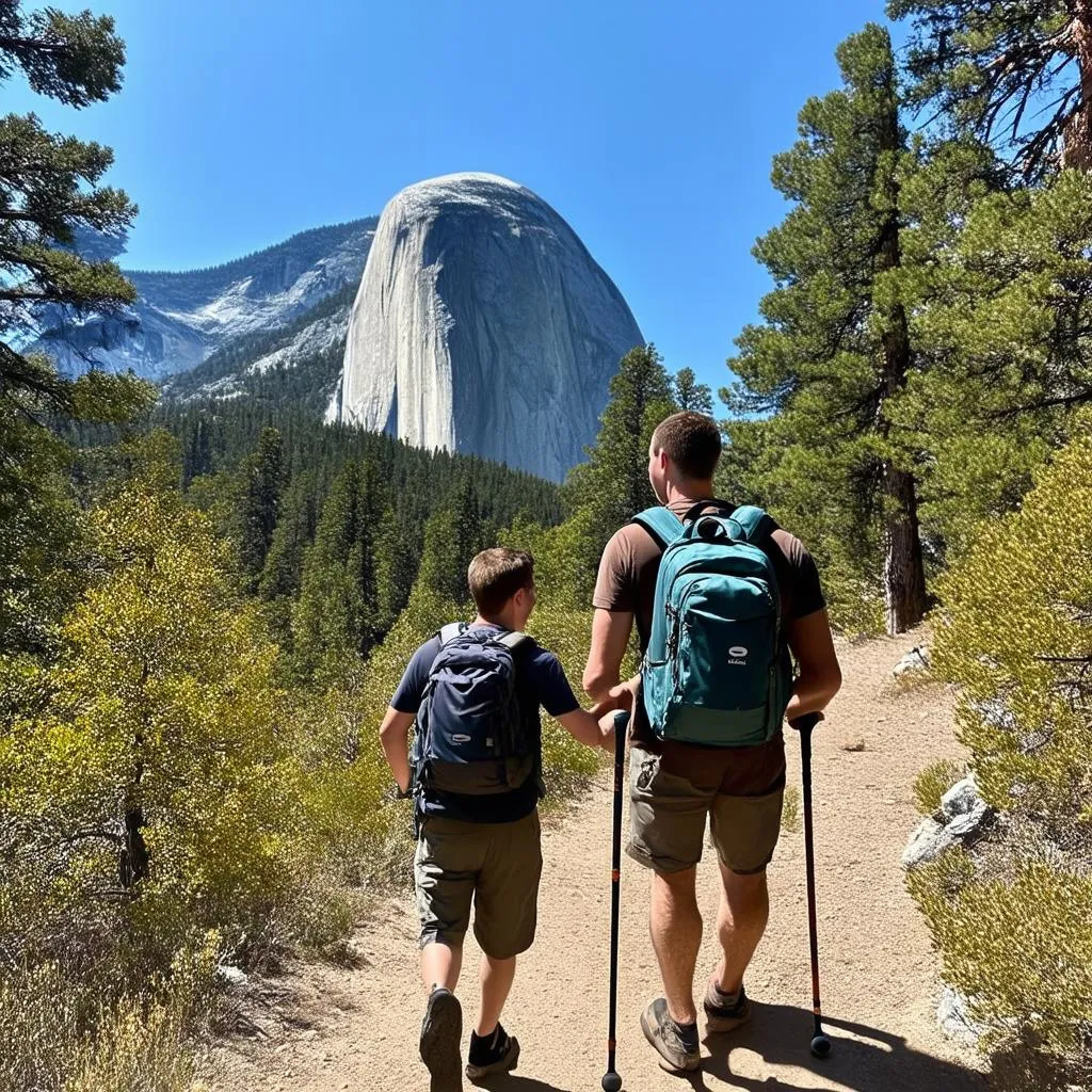 Hiking through Yosemite National Park