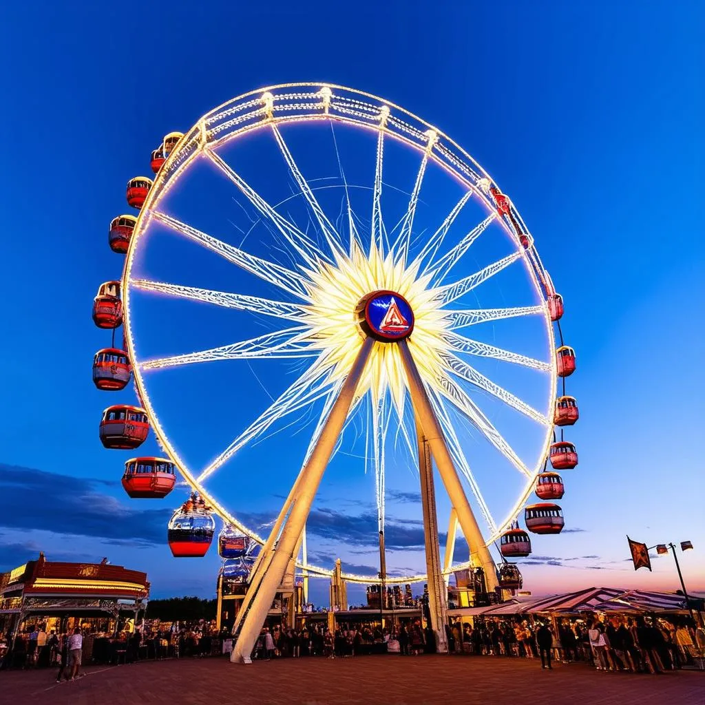 Ferris Wheel against night sky