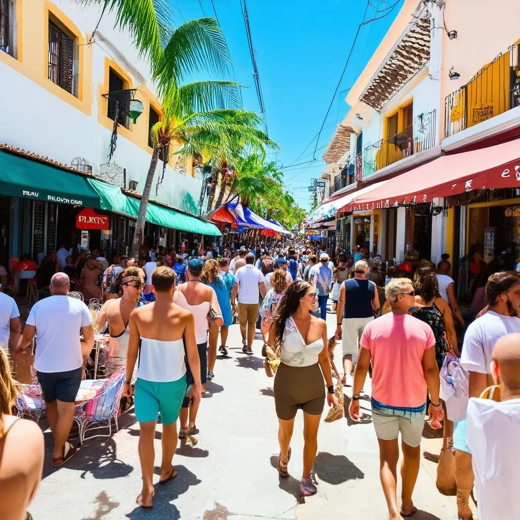 Vibrant Fifth Avenue in Playa del Carmen