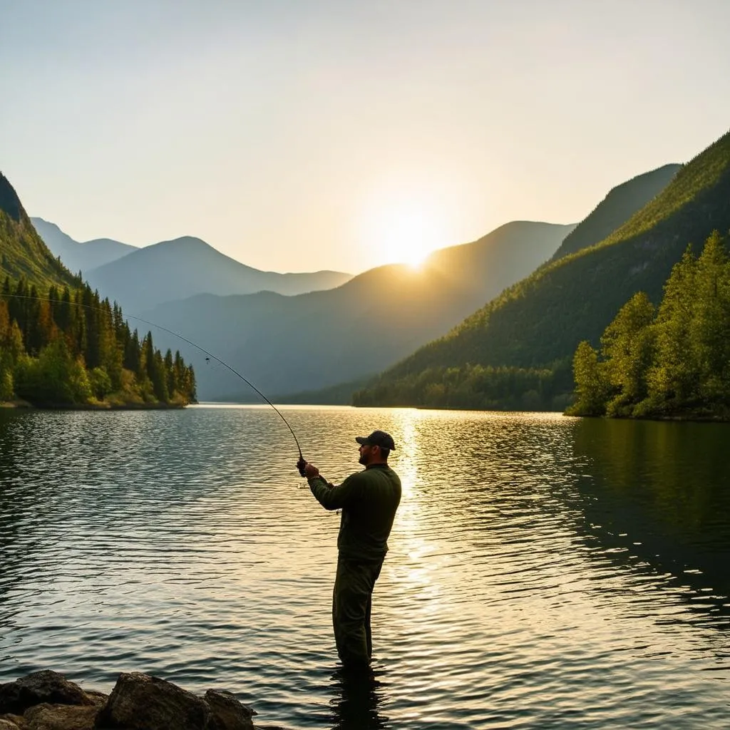 fisherman casting line