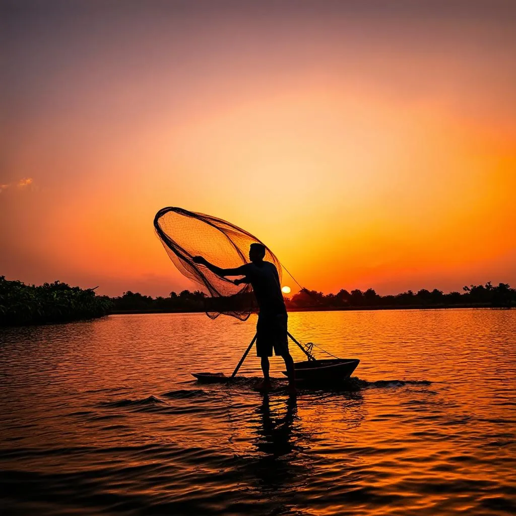 Sunset over the Mekong Delta