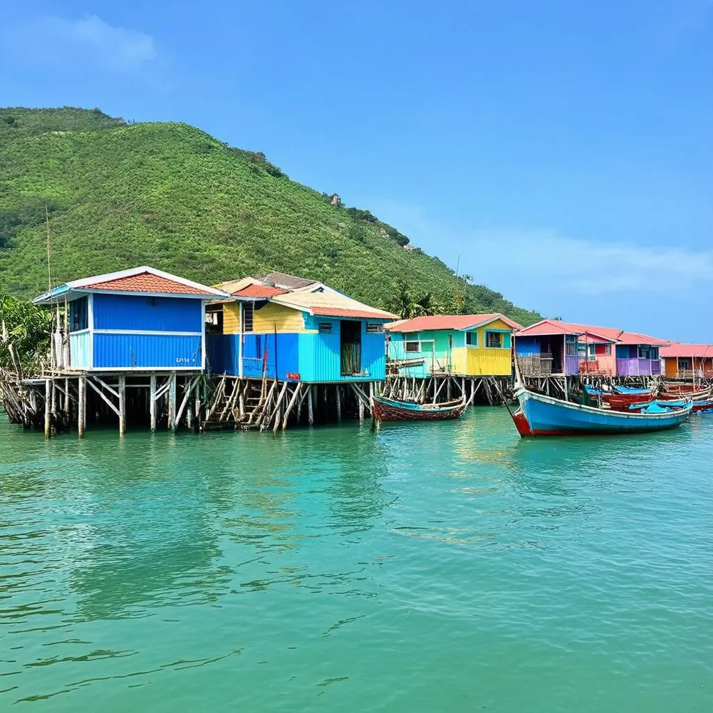 Colorful fishing village in Phu Yen