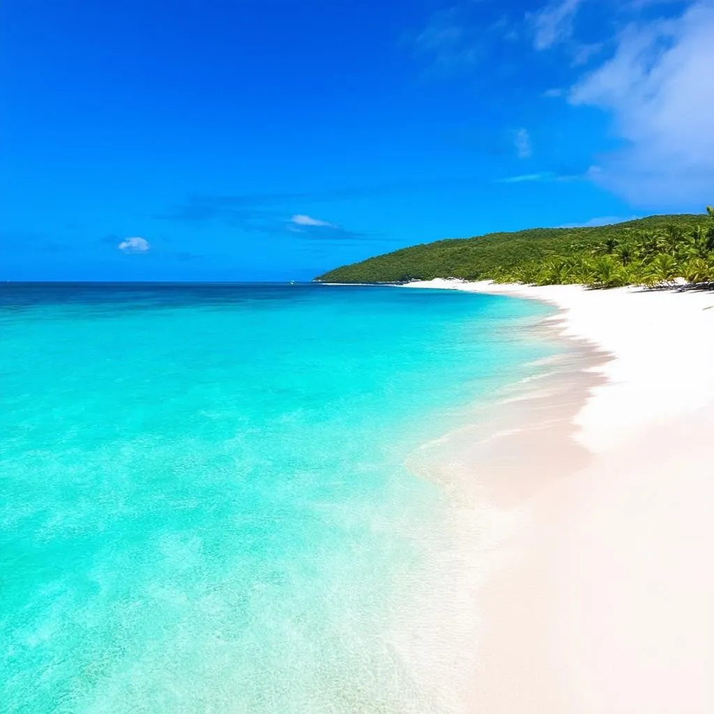 Turquoise waters of Flamenco Beach