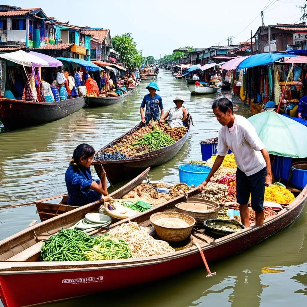 Floating Market in Cambodia