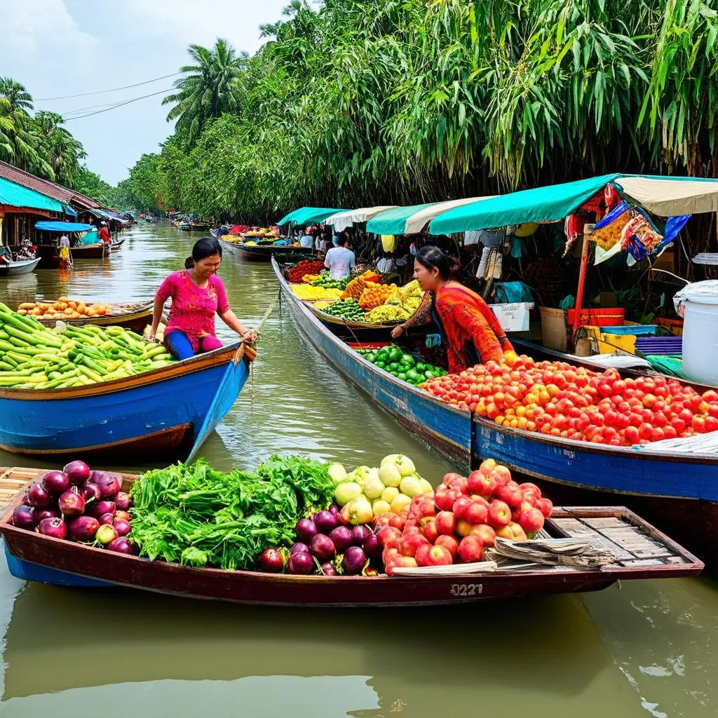 Vietnamese floating market