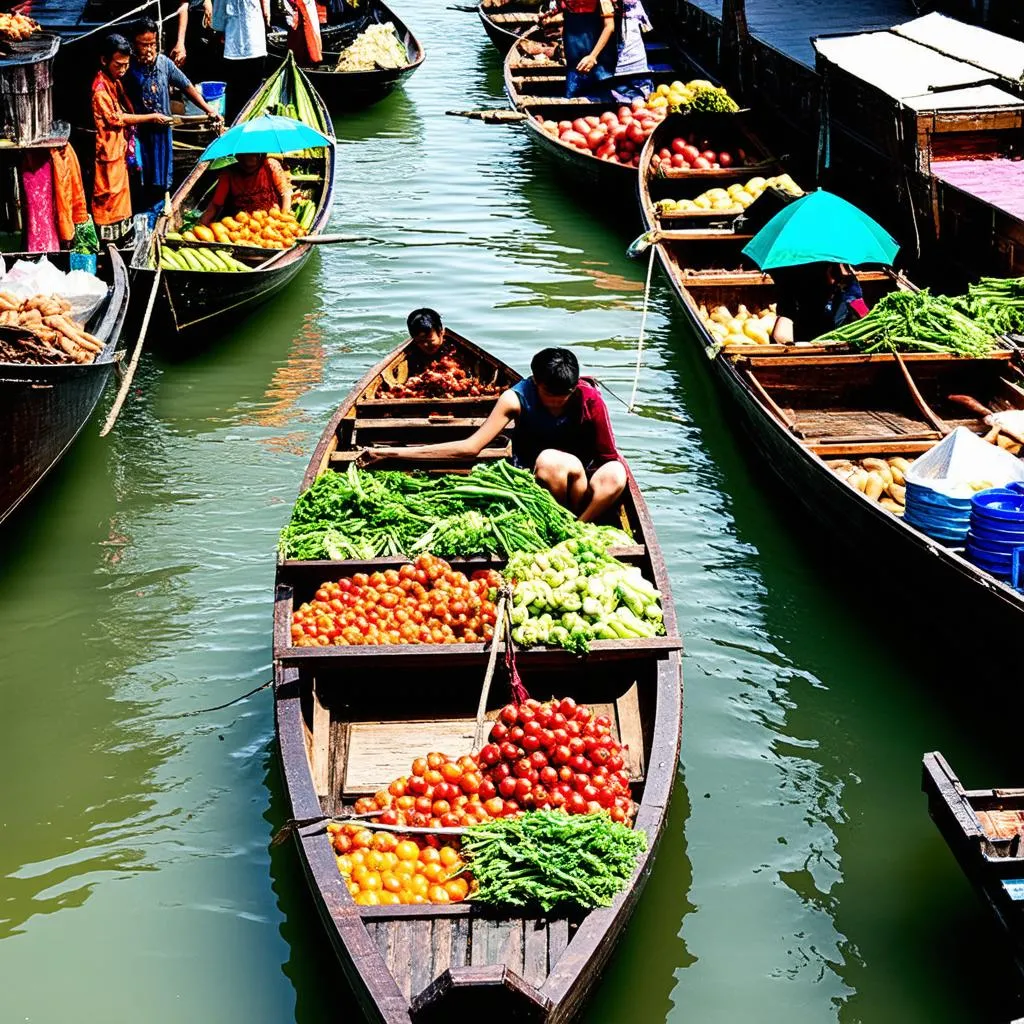 Floating Market on the Mekong River