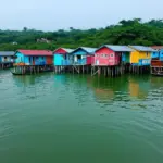 Picturesque floating village homes