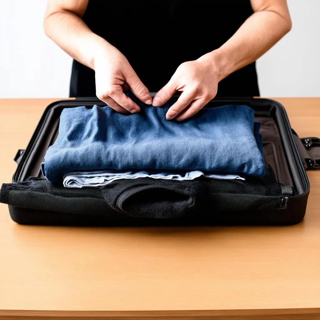 Folding pants for travel