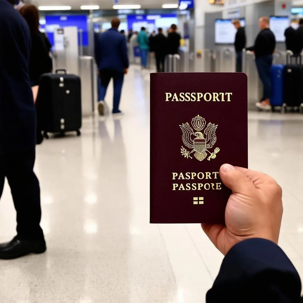 Foreign passport at airport security