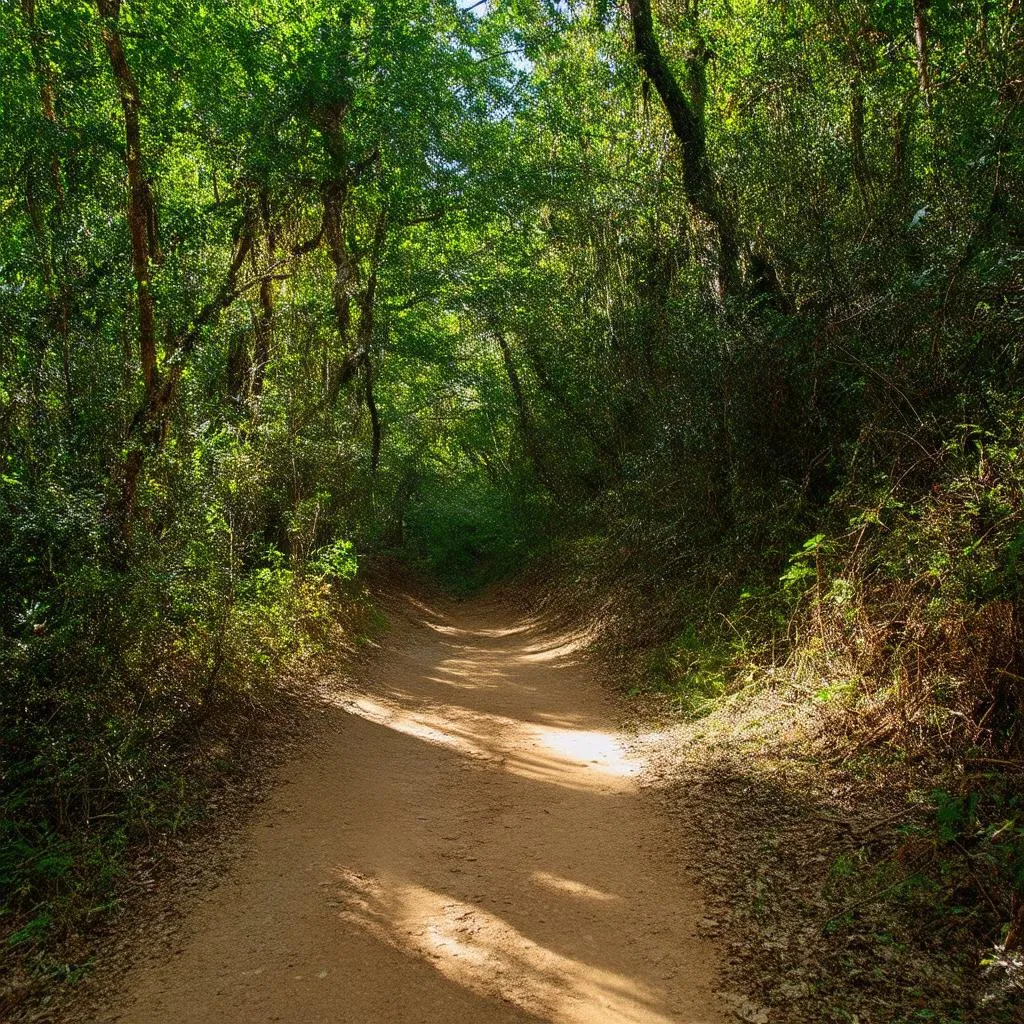 Sunlight Filtering Through Forest Canopy