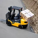 Forklift on a Ramp