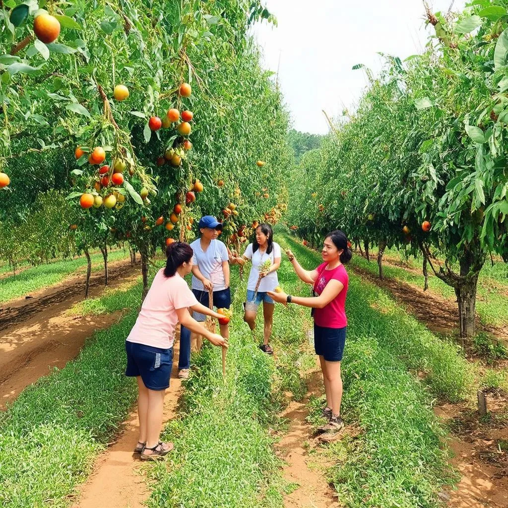 fruit picking in ben tre