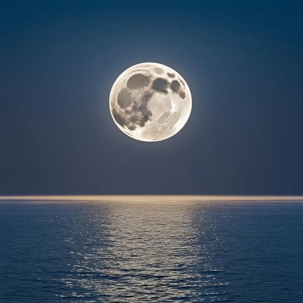 Full Moon Over Ocean