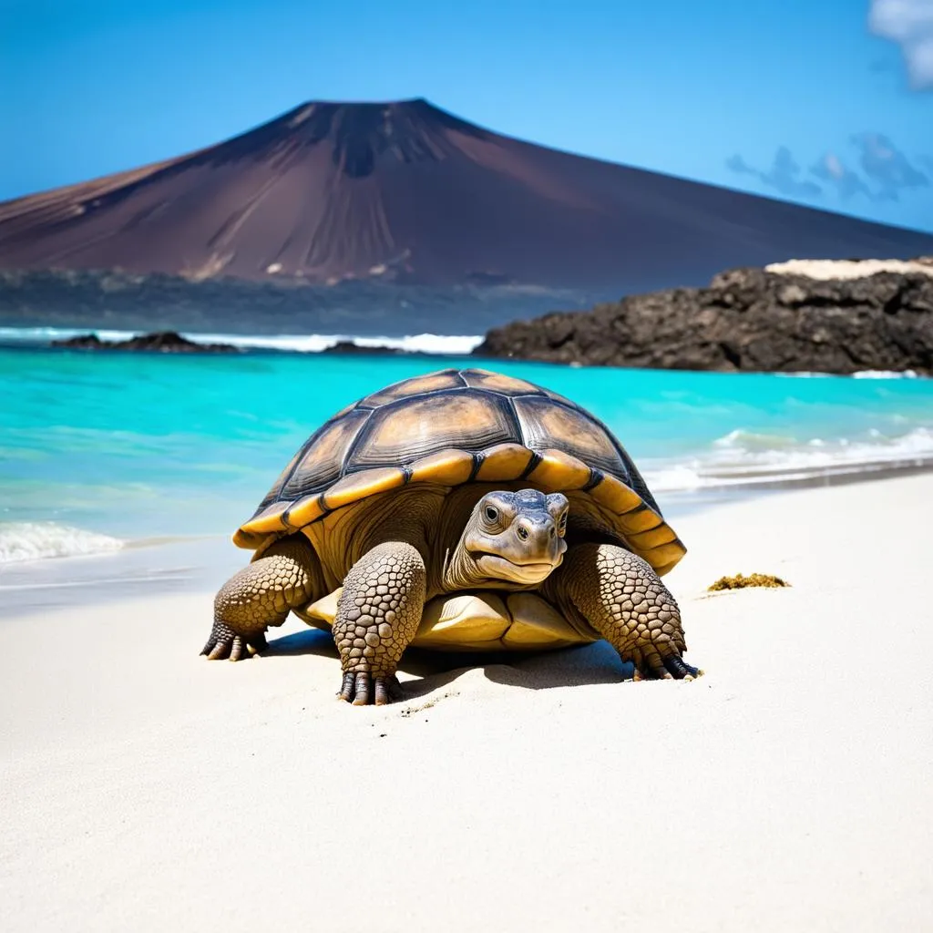 Galapagos Tortoise on Beach