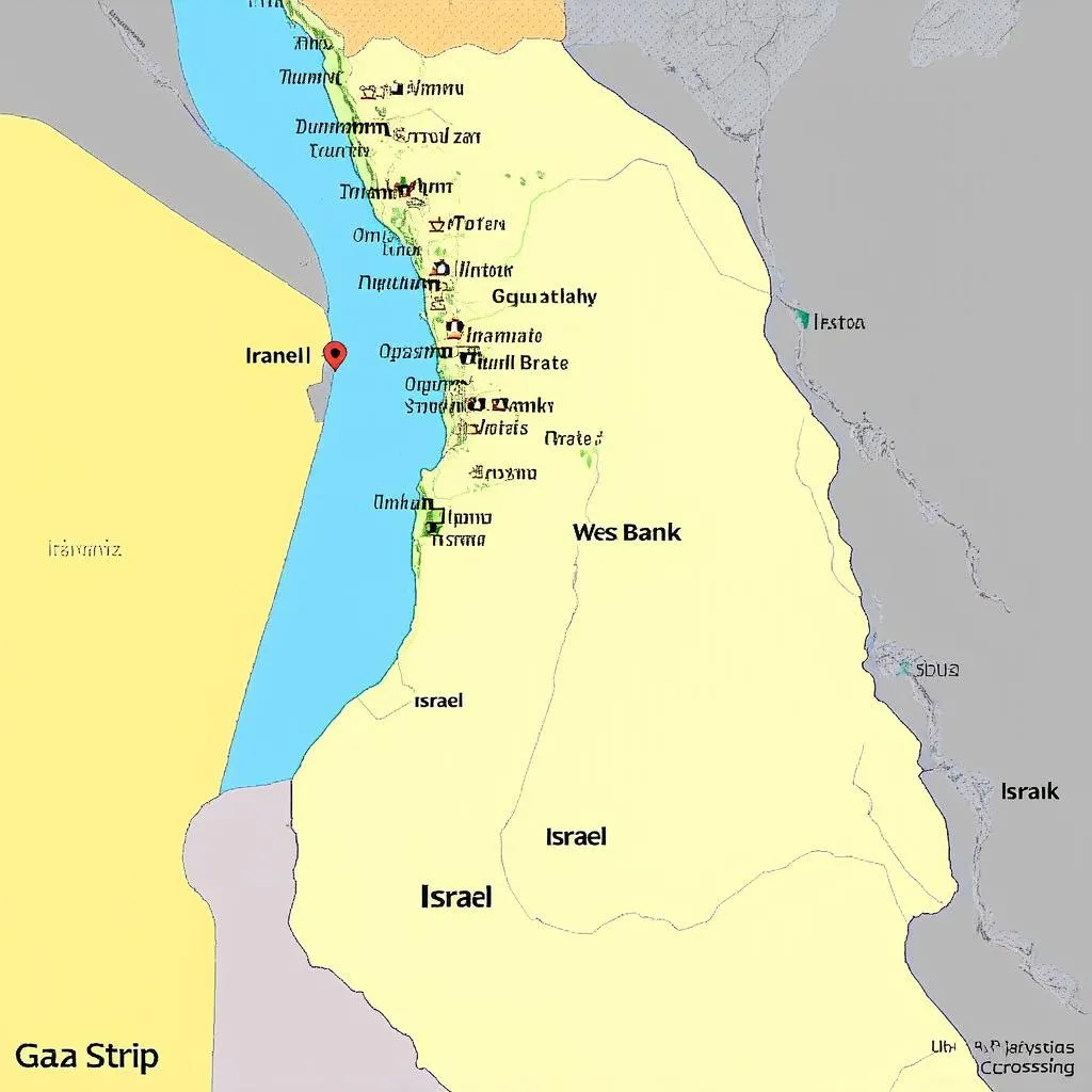 Gaza and West Bank Map