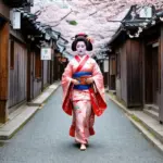 geisha in traditional attire