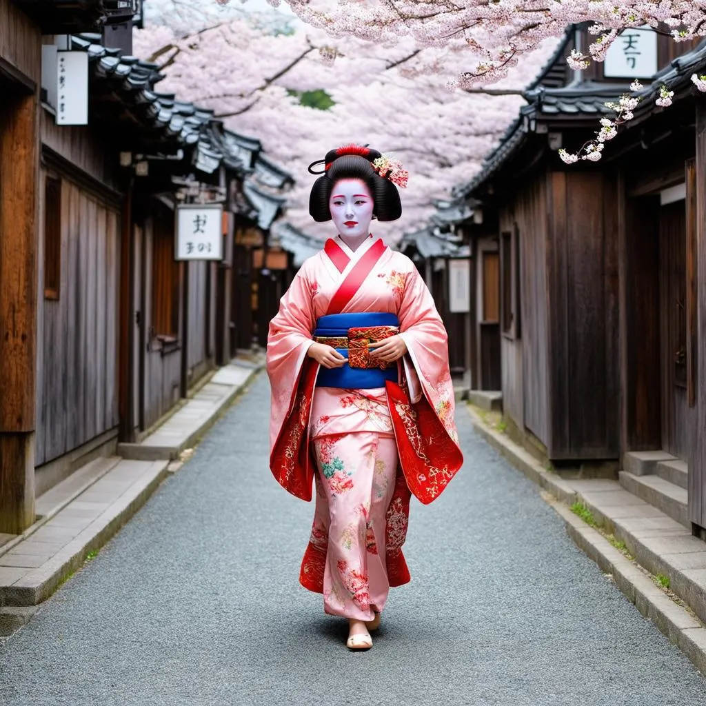 geisha in traditional attire